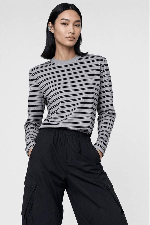 Shoeby gestreepte top grijs