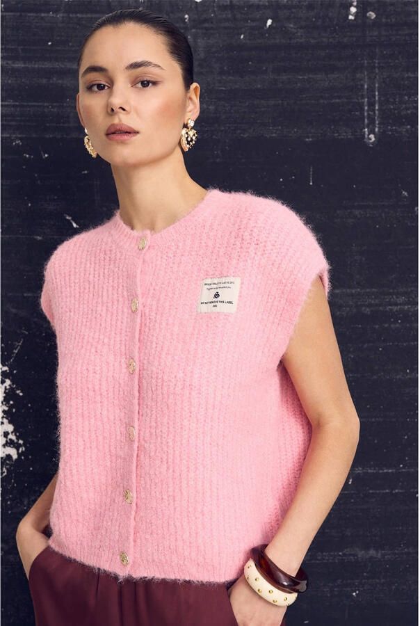 Shoeby gilet lichtroze gebreid
