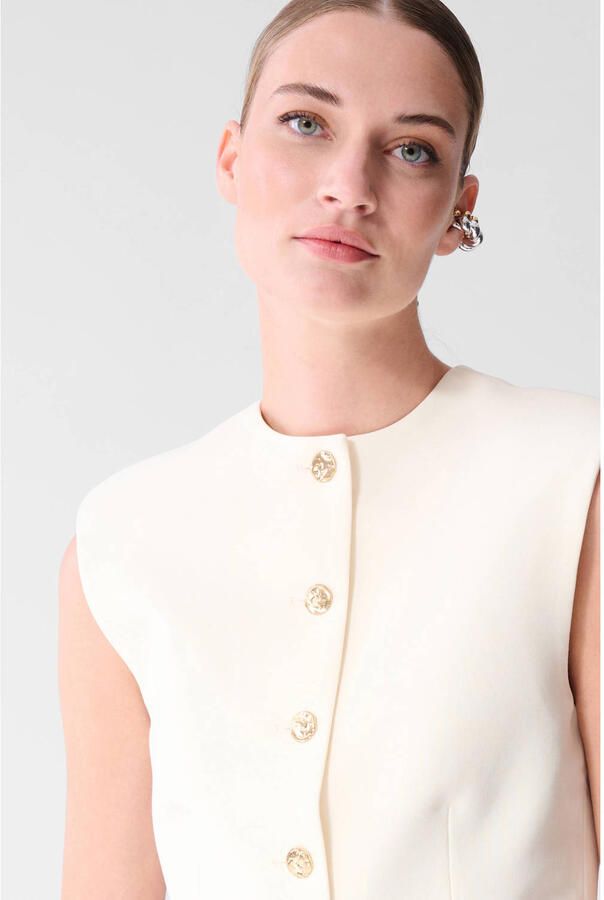 Shoeby gilet met peplum wit - Foto 2