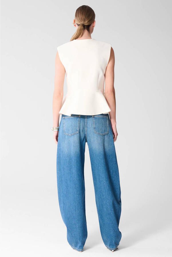 Shoeby gilet met peplum wit - Foto 3