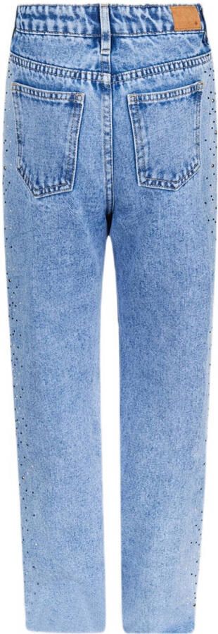Shoeby straight fit jeans met all over print medium blue denim Blauw All over print 134 - Foto 3