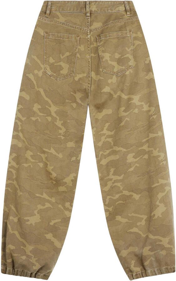 Shoeby high waist barrel camouflage jeans met strass-steentjes bruin - Foto 3