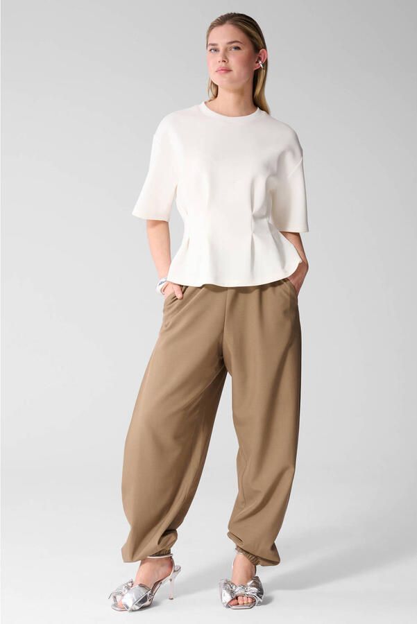Shoeby high waist barrel casual broek camel