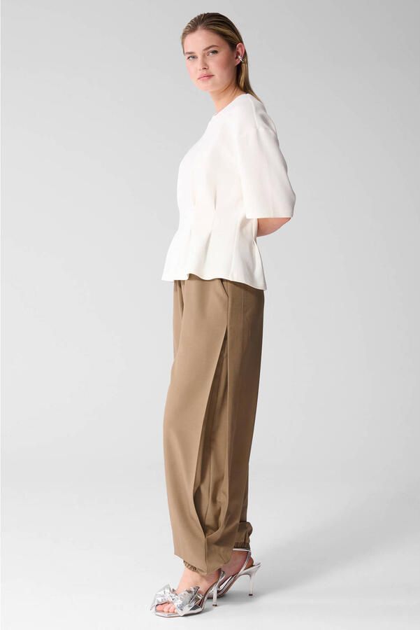 Shoeby high waist barrel casual broek camel - Foto 3