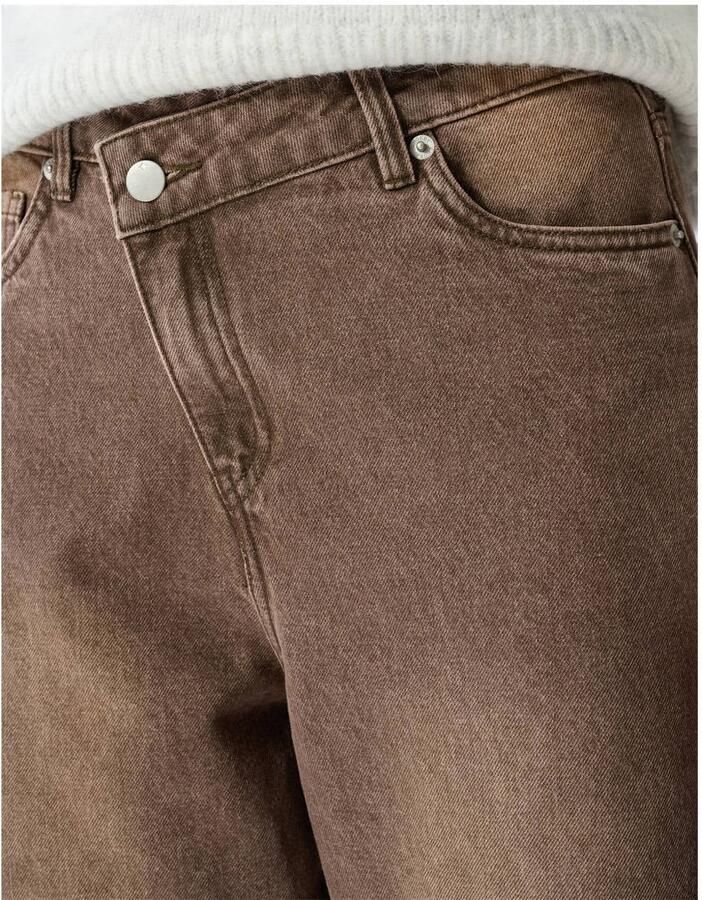 Shoeby high waist barrel jeans bruin - Foto 2