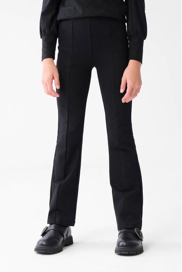 Shoeby high waist flared broek zwart Meisjes Viscose Effen 110 116 - Foto 3