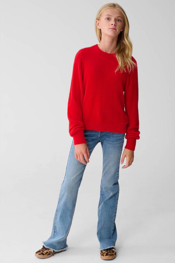 Shoeby high waist flared jeans mediumstone Blauw Meisjes Denim Effen 134