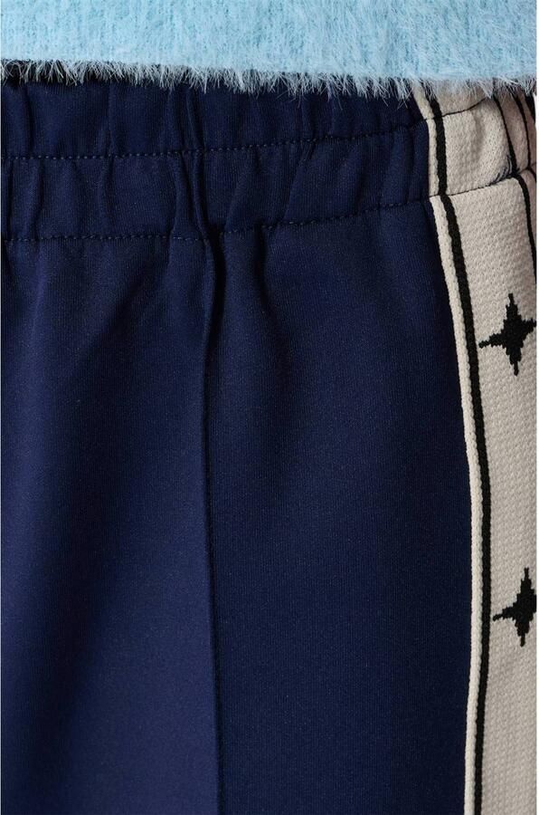 Shoeby high waist gestreepte joggingbroek donkerblauw Meisjes Sweat Streep - Foto 3