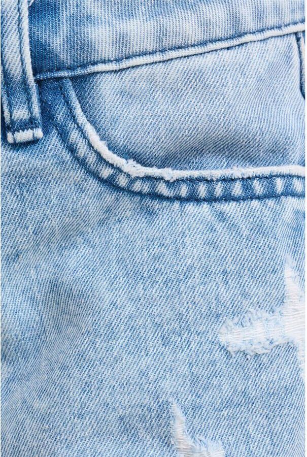 Shoeby high waist regular fit denim short bleached Blauw Meisjes Katoen 110 116 - Foto 3