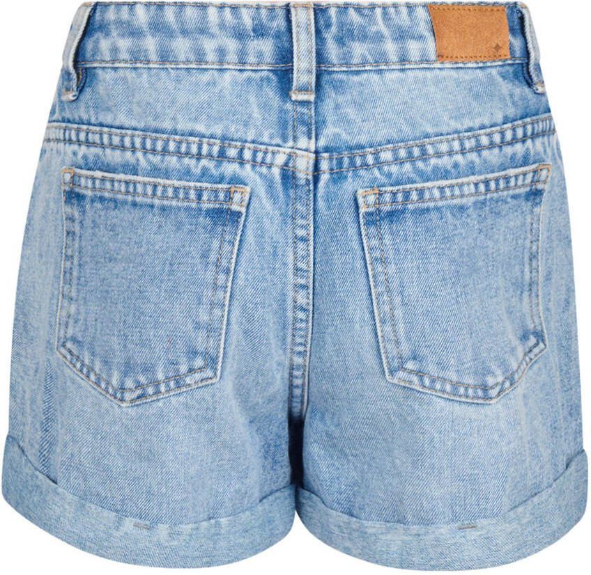 Shoeby high waist regular fit denim short light blue denim Korte broek Blauw Meisjes Katoen 134 140 - Foto 2