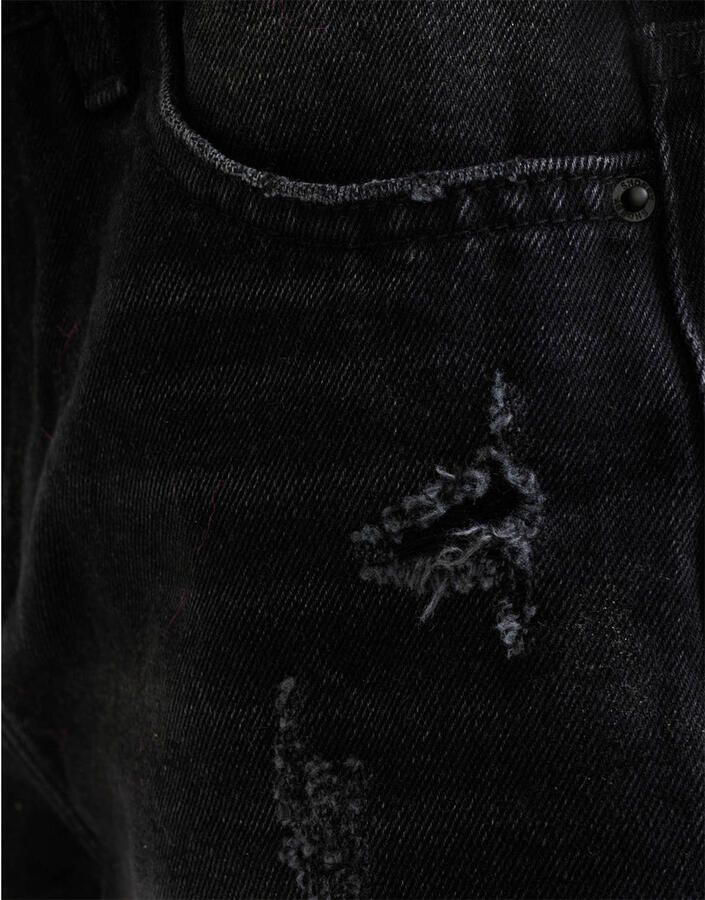 Shoeby high waist regular fit denim short zwart Meisjes Katoen Effen 122 128 - Foto 2
