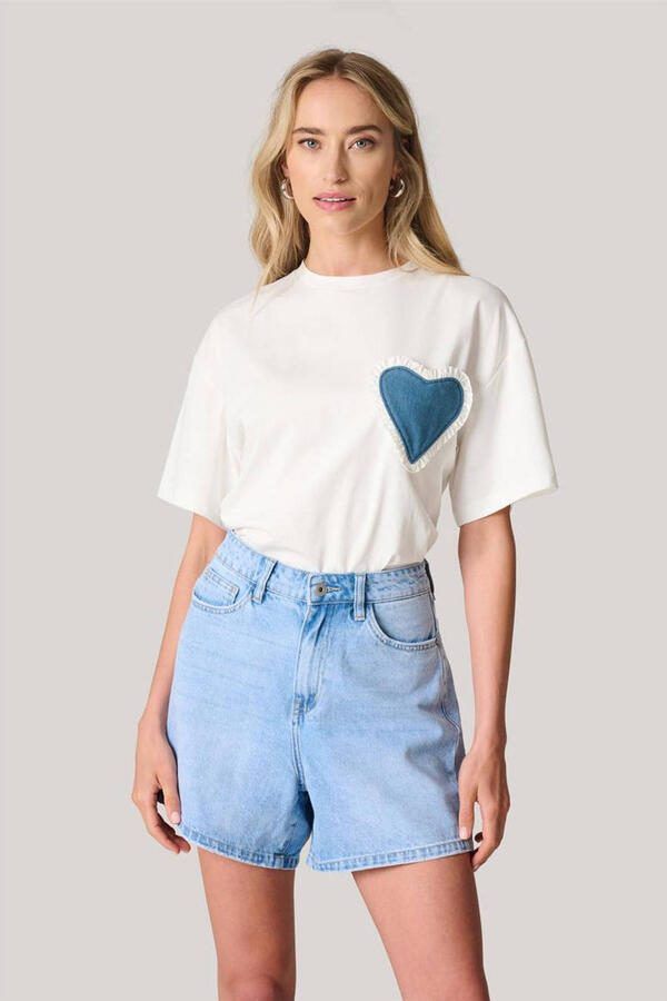 Shoeby high waist regular fit short light blue denim - Foto 3