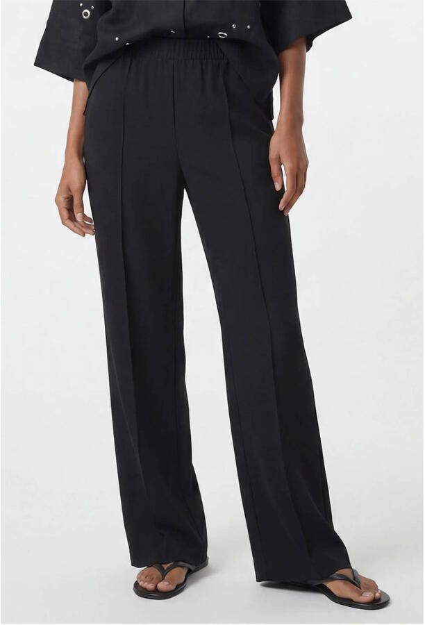 Shoeby high waist relaxed fit broek met plooien zwart