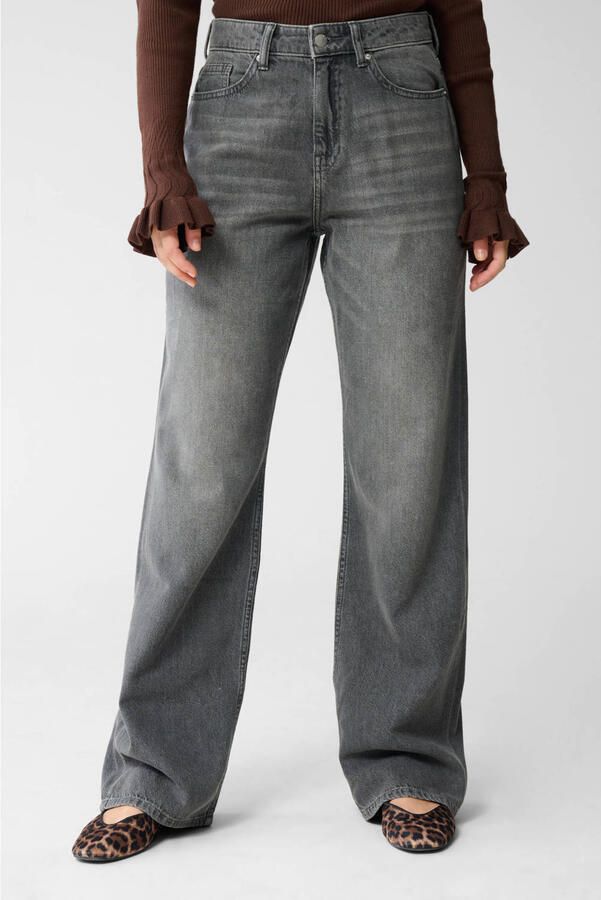 Shoeby high waist wide leg jeans grey denim