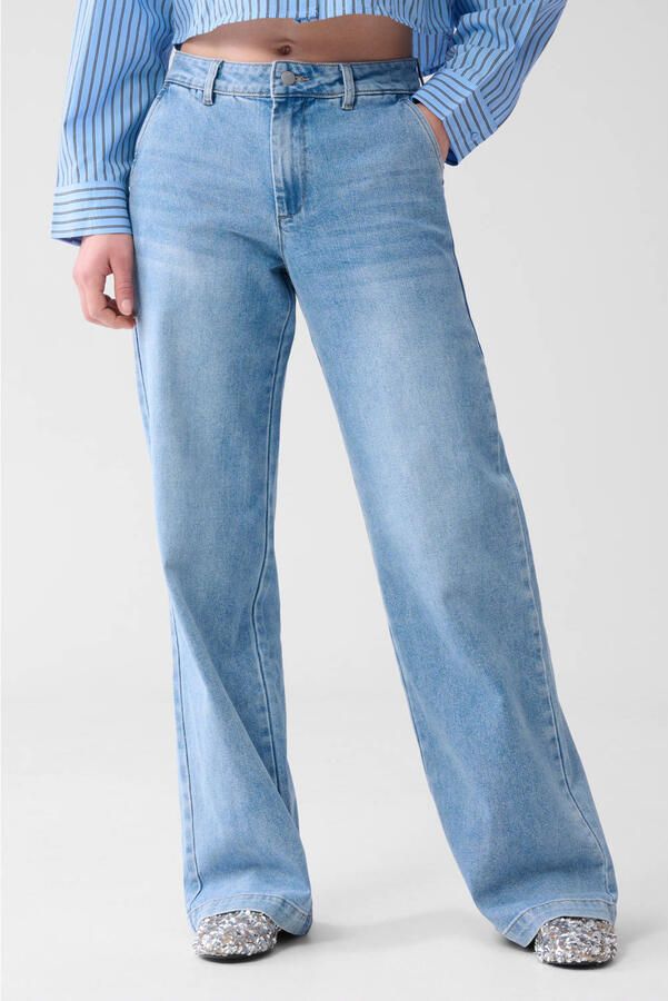 Shoeby high waist wide leg jeans light blue denim
