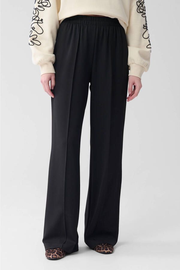Shoeby high waist wide leg pantalon zwart