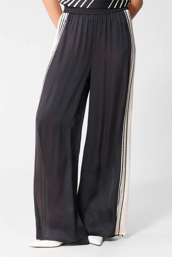 Shoeby high wide leg broek met print zwart - Foto 3