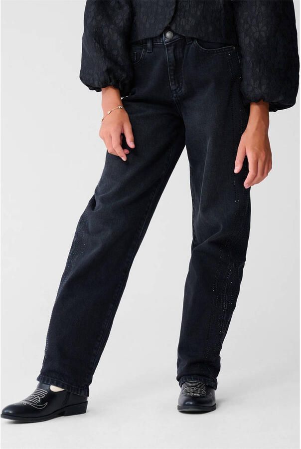 Shoeby high waist barrel jeans black denim