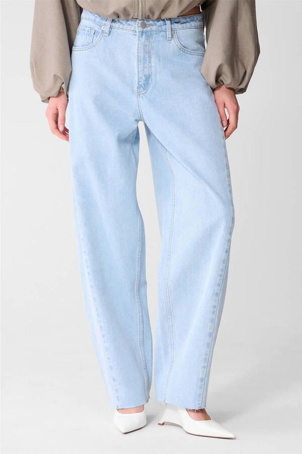 Shoeby high waist barrel jeans light blue denim