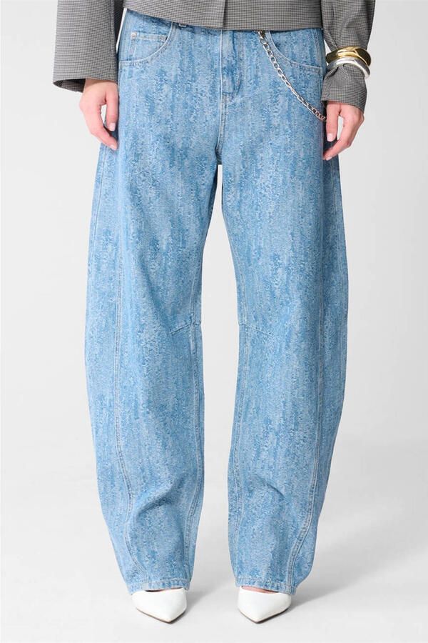 Shoeby high waist barrel jeans medium blue