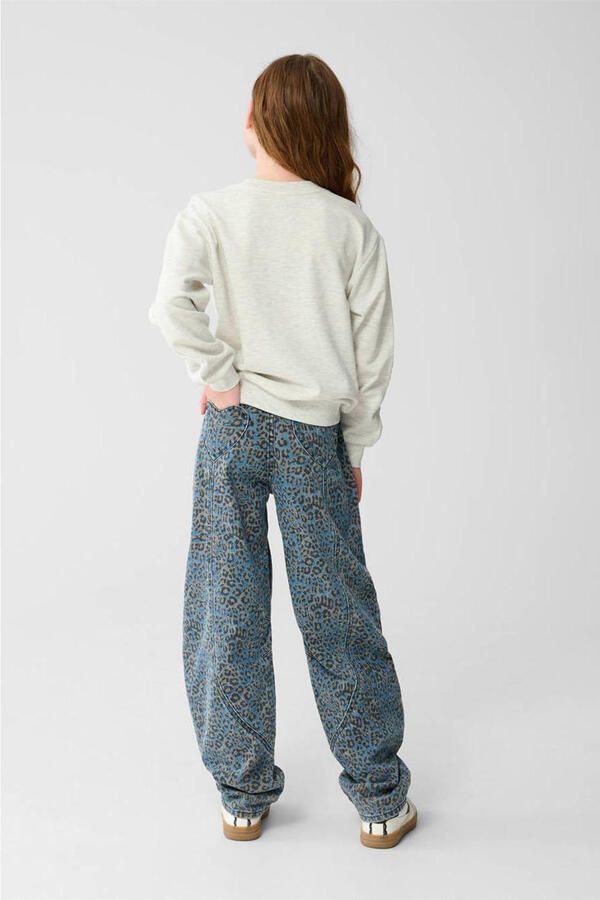 Shoeby high waist barrel jeans met panterprint medium blue denim - Foto 3