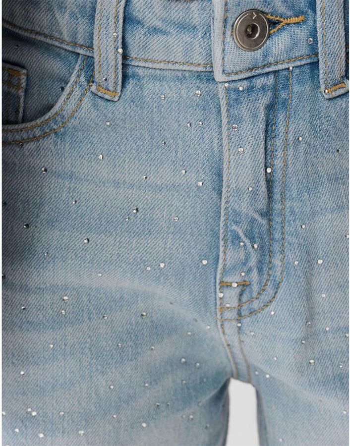 Shoeby high waist barrel jeans met strass steentjes light blue denim - Foto 2