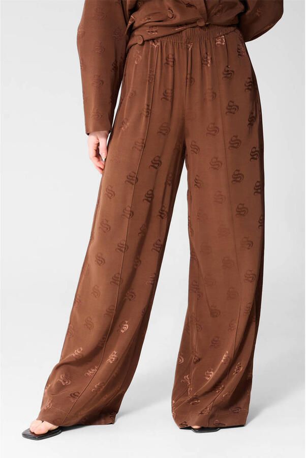 Shoeby high waist broek bruin