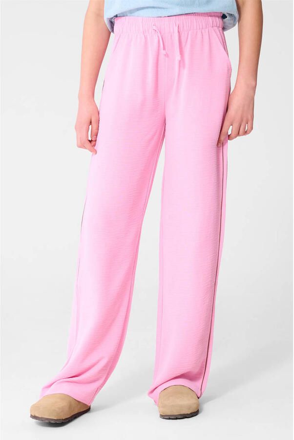 Shoeby high waist casual broek lichtroze
