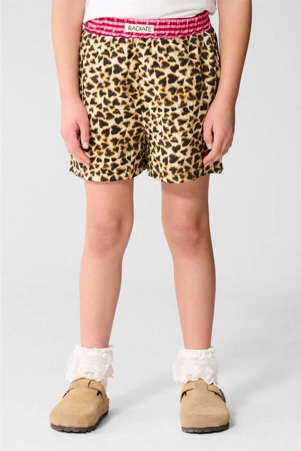 Shoeby high waist casual short met panterprint bruin
