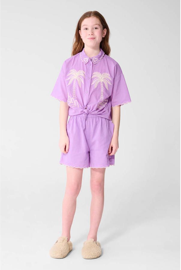 Shoeby high waist casual short paars - Foto 3