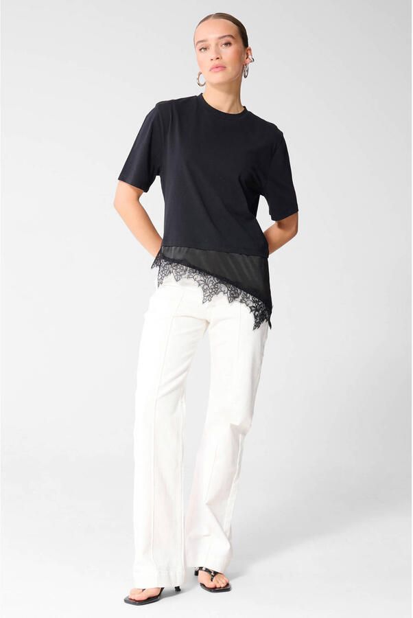 Shoeby high waist flared jeans ecru