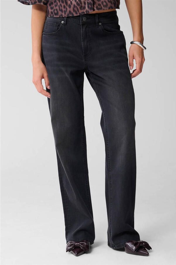 Shoeby high waist straight leg jeans grey denim