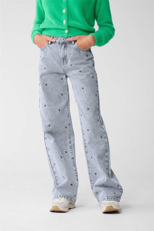 Shoeby high waist straight leg jeans grijs