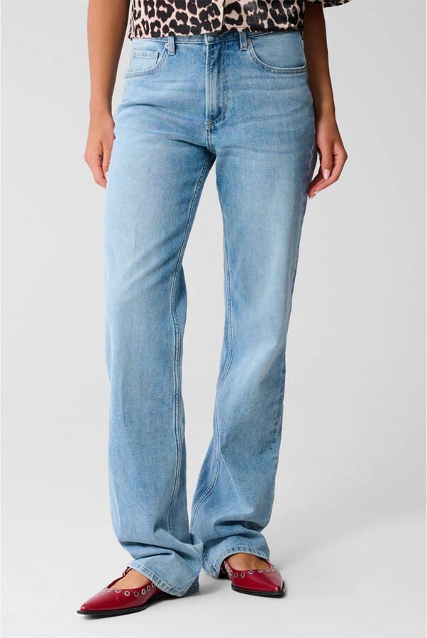 Shoeby high waist straight leg jeans medium blue denim extra lang