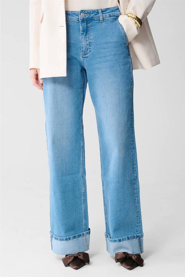 Shoeby high waist wide leg jeans light blue denim