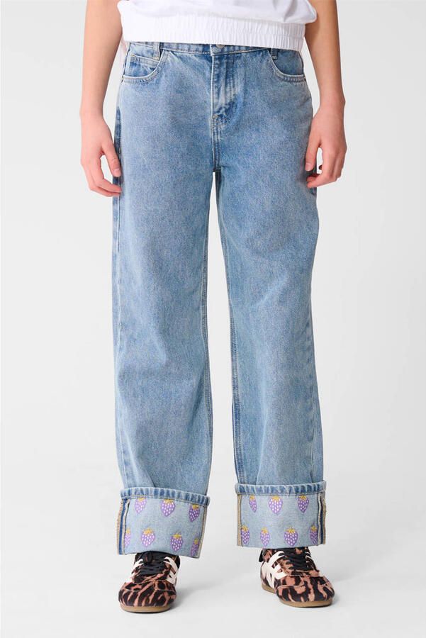 Shoeby high waist wide leg jeans medium blue denim