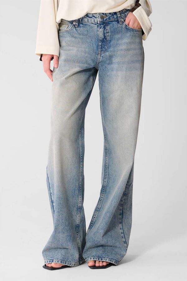 Shoeby high waist wide leg jeans medium blue denim