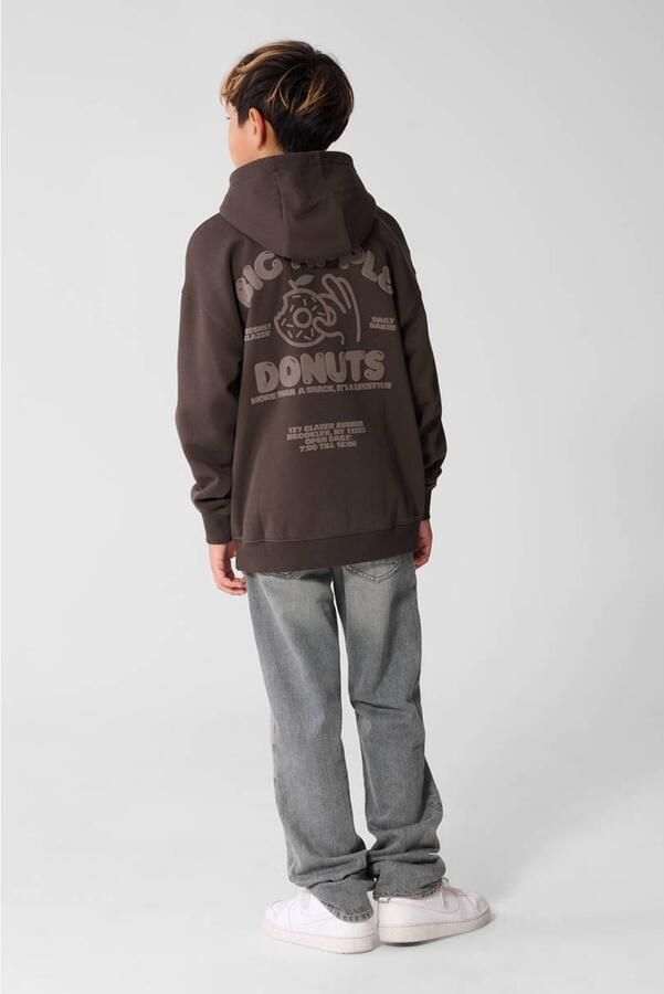 Shoeby hoodie met backprint donkerbruin - Foto 2
