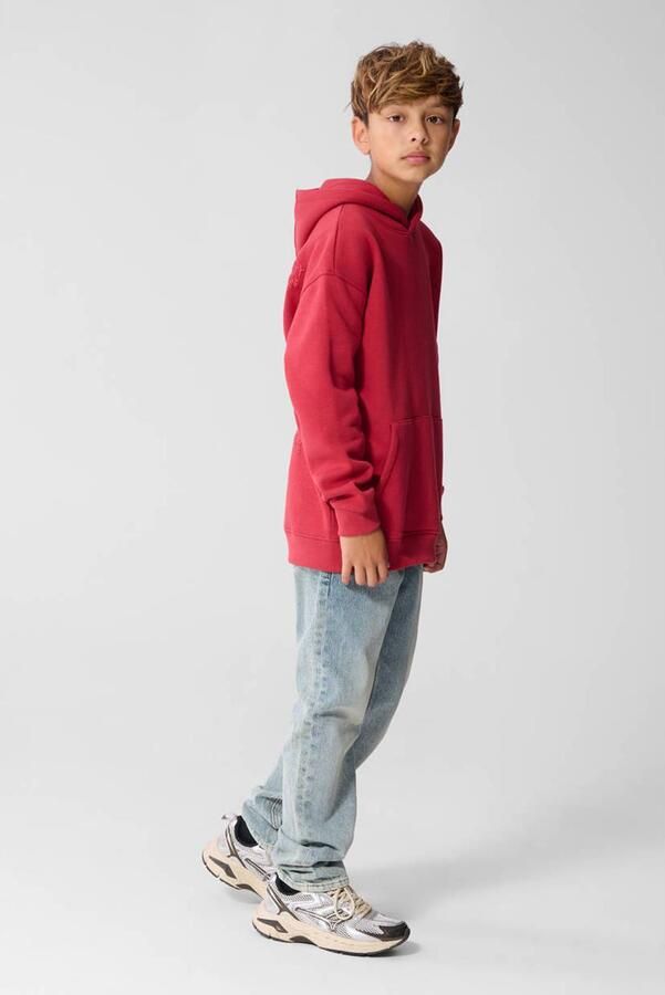 Shoeby hoodie met borduursels rood Sweater Effen