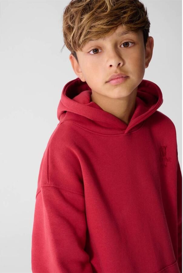 Shoeby hoodie met borduursels rood Sweater Effen - Foto 2