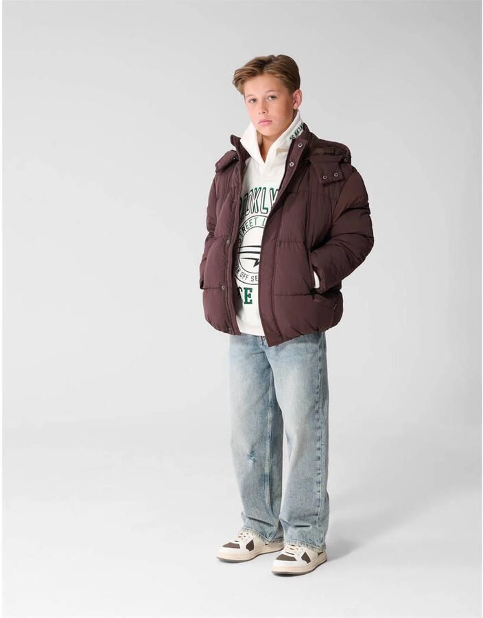 Shoeby winter pufferjas donkerbruin - Foto 3