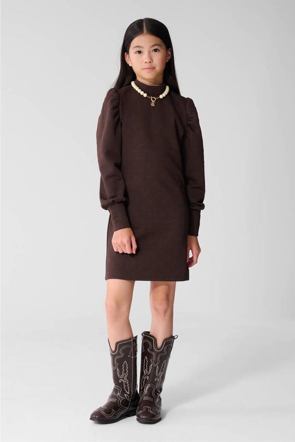 Shoeby midi jurk donkerbruin