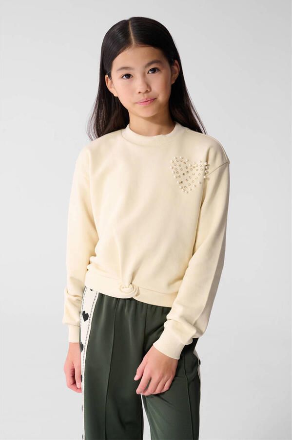 Shoeby sweater met parels ecru