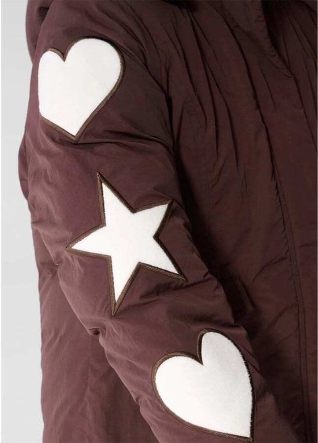 Shoeby winterparka met print donkerbruin - Foto 2
