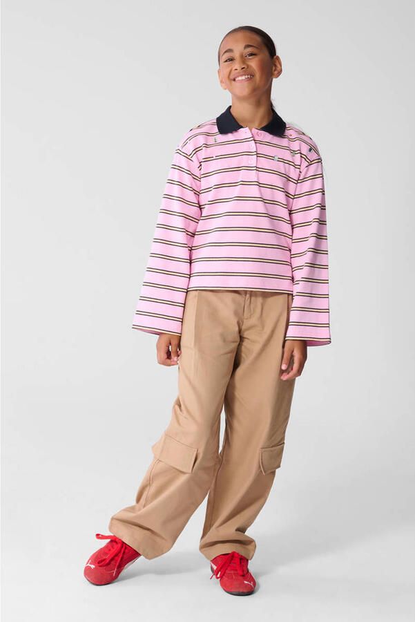 Shoeby gestreepte polo roze