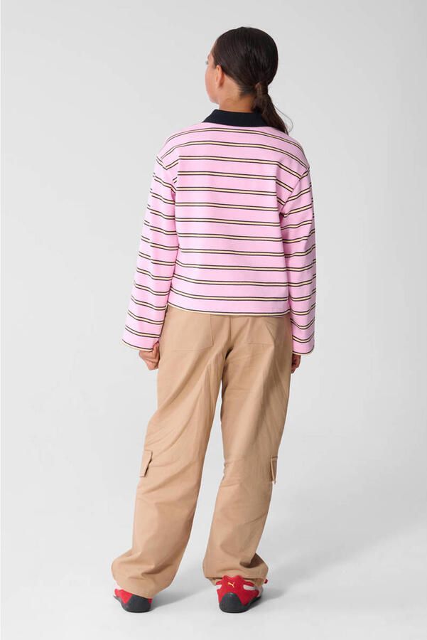Shoeby gestreepte polo roze - Foto 3