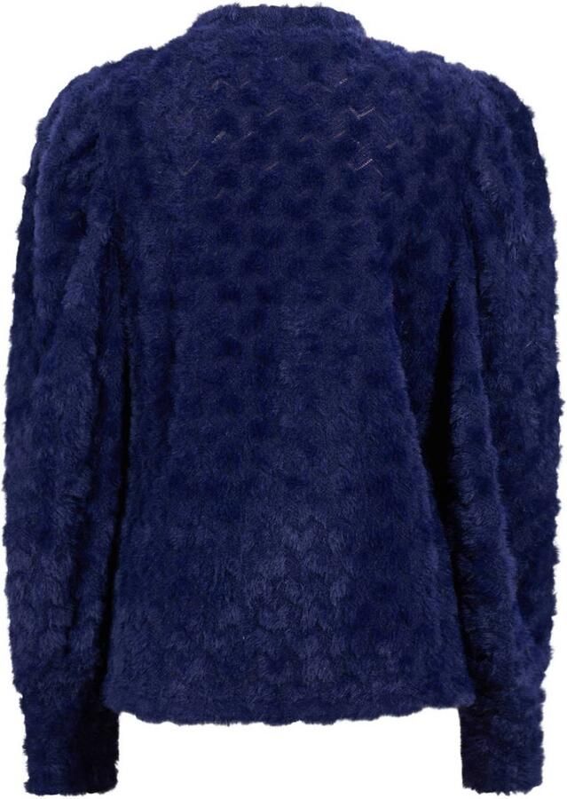 Shoeby imitatiebont longsleeve donkerblauw