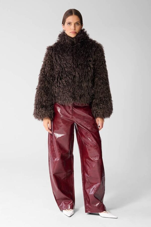 Shoeby imitatiebont winter faux fur jas bruin - Foto 3