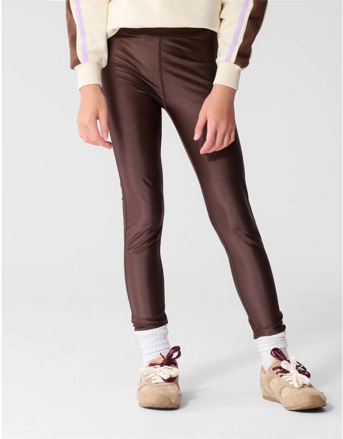 Shoeby imitatieleren skinny legging donkerbruin