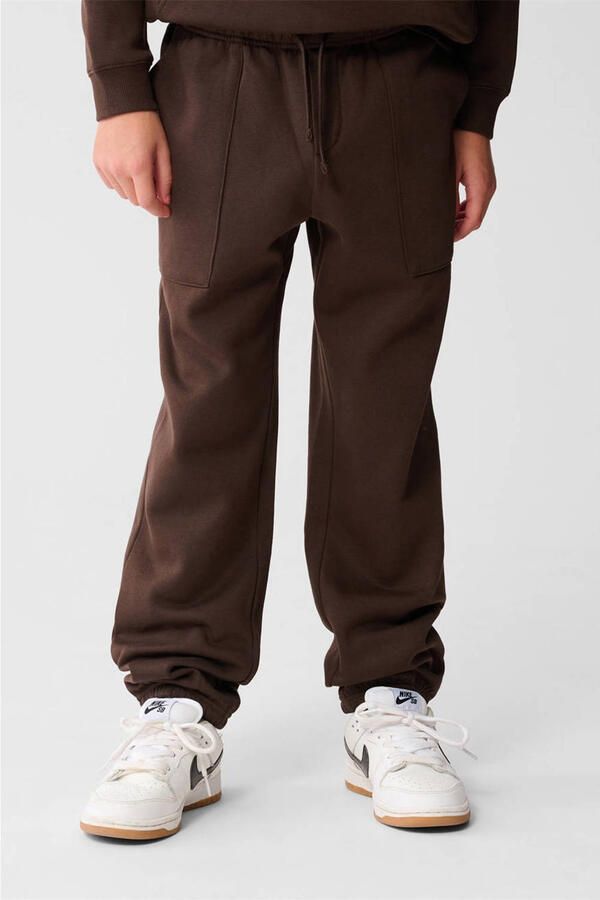 Shoeby joggingbroek donkerbruin